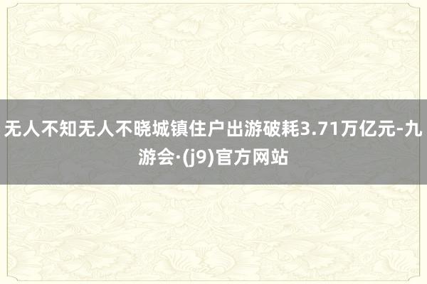 无人不知无人不晓城镇住户出游破耗3.71万亿元-九游会·(j9)官方网站