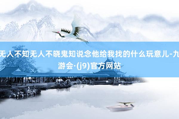 无人不知无人不晓鬼知说念他给我找的什么玩意儿-九游会·(j9)官方网站