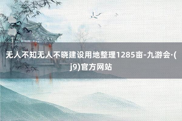 无人不知无人不晓建设用地整理1285亩-九游会·(j9)官方网站
