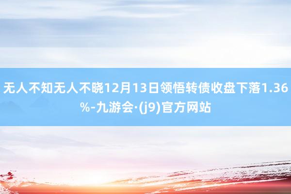 无人不知无人不晓12月13日领悟转债收盘下落1.36%-九游会·(j9)官方网站